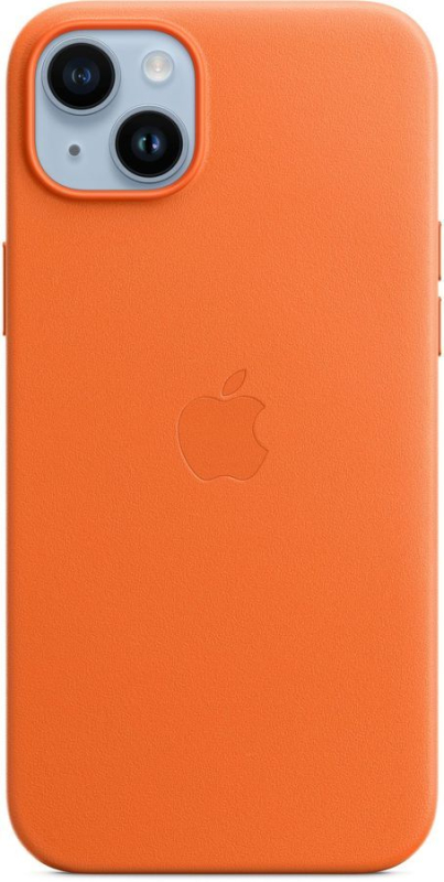 Купить Чехол Apple iPhone 14 Plus Leather Case with MagSafe, orange (MPPF3FE/A)